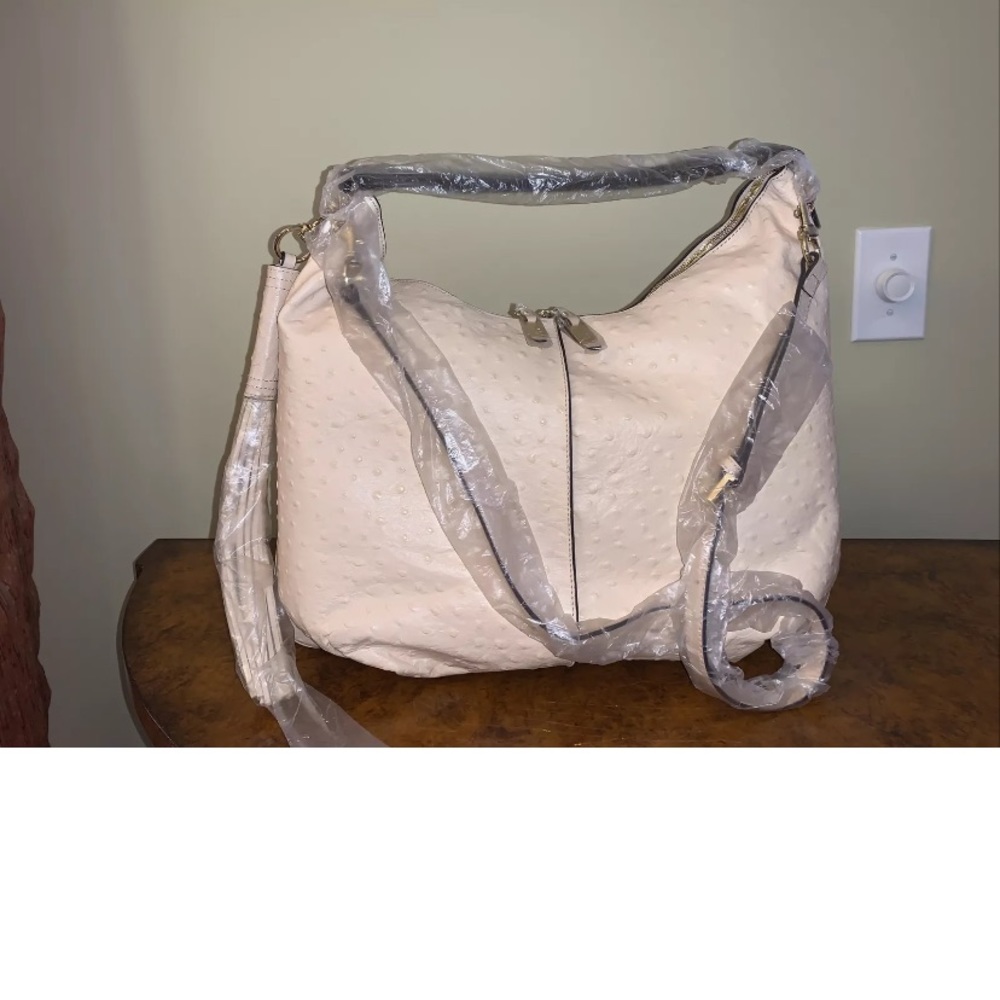 GILI Large Double-Zip Leather Hobo Bag, NWOT